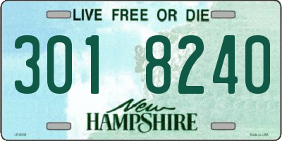 NH license plate 3018240