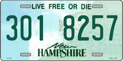 NH license plate 3018257