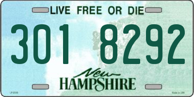 NH license plate 3018292