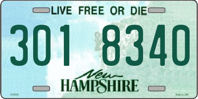 NH license plate 3018340