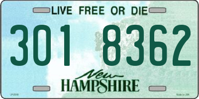 NH license plate 3018362