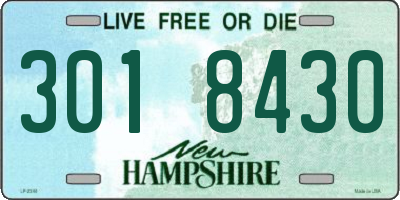 NH license plate 3018430