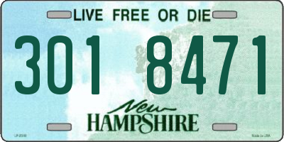 NH license plate 3018471