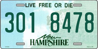 NH license plate 3018478