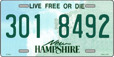 NH license plate 3018492