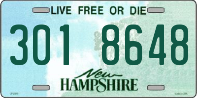 NH license plate 3018648