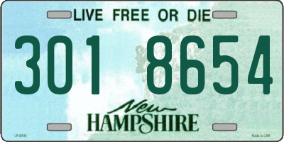 NH license plate 3018654