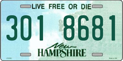NH license plate 3018681