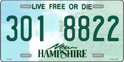 NH license plate 3018822