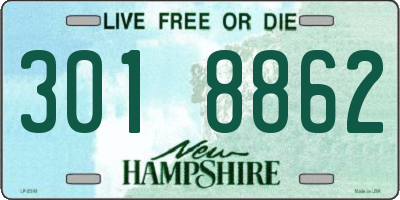 NH license plate 3018862