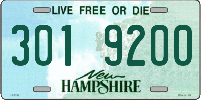 NH license plate 3019200