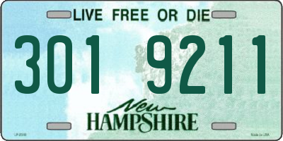 NH license plate 3019211