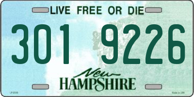 NH license plate 3019226
