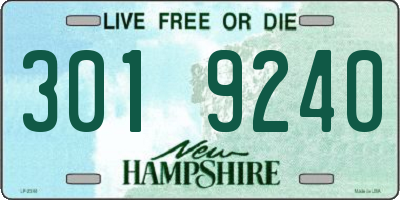 NH license plate 3019240