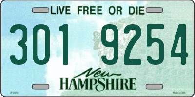 NH license plate 3019254