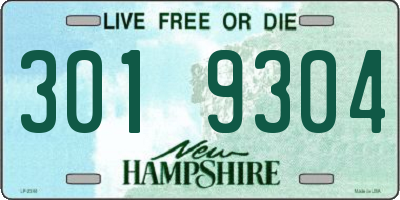 NH license plate 3019304