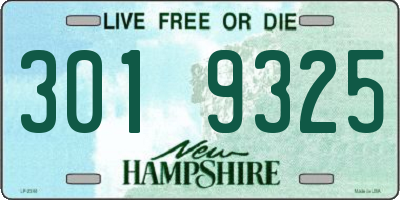 NH license plate 3019325