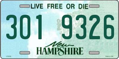 NH license plate 3019326