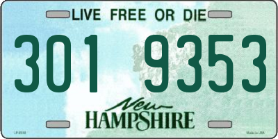 NH license plate 3019353