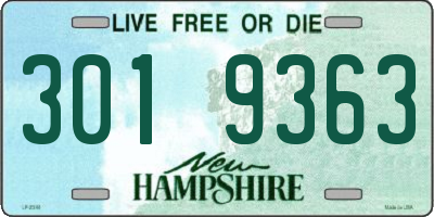 NH license plate 3019363