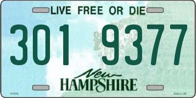 NH license plate 3019377
