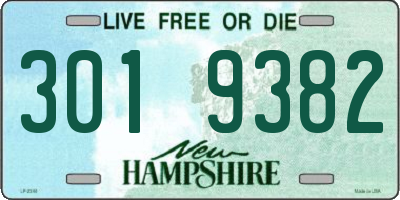 NH license plate 3019382