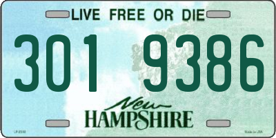 NH license plate 3019386