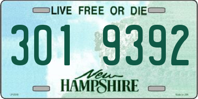 NH license plate 3019392