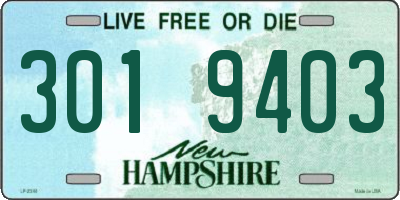 NH license plate 3019403