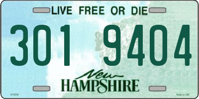 NH license plate 3019404