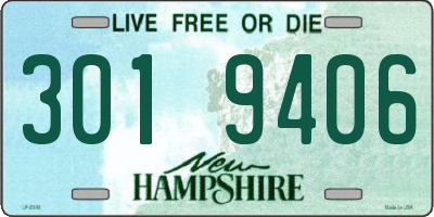 NH license plate 3019406