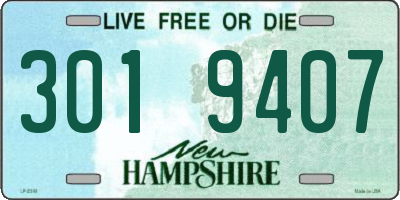 NH license plate 3019407