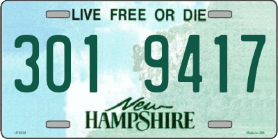 NH license plate 3019417