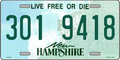NH license plate 3019418