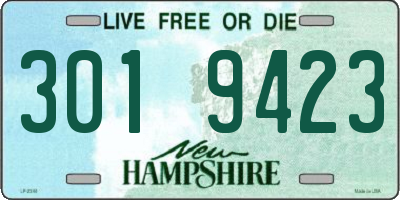 NH license plate 3019423