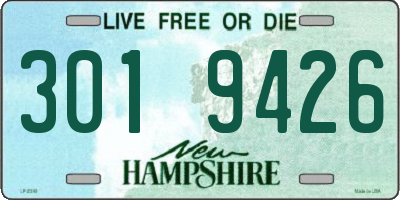 NH license plate 3019426
