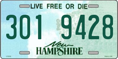 NH license plate 3019428