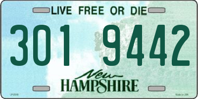 NH license plate 3019442