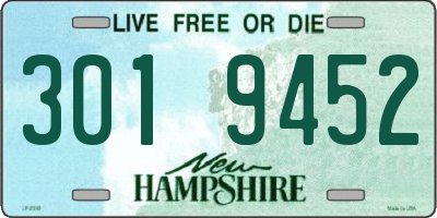 NH license plate 3019452