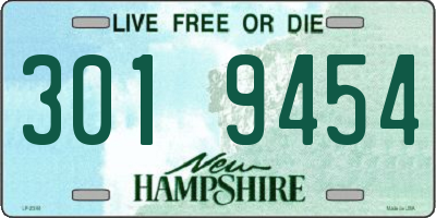 NH license plate 3019454