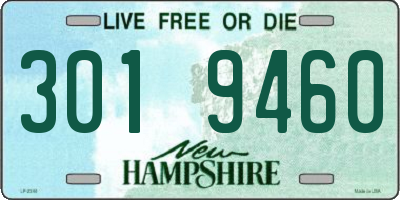 NH license plate 3019460