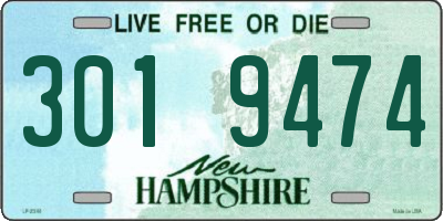 NH license plate 3019474