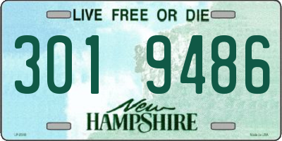 NH license plate 3019486