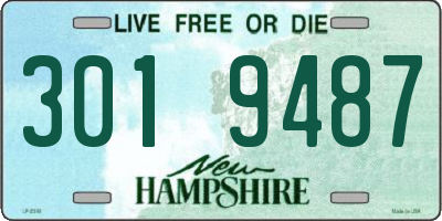 NH license plate 3019487