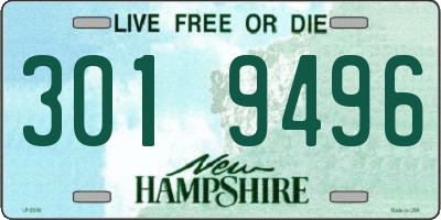 NH license plate 3019496
