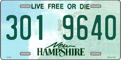 NH license plate 3019640