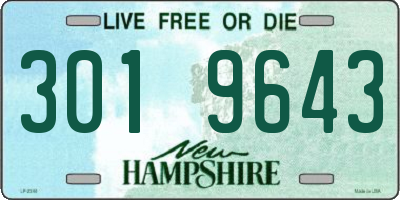 NH license plate 3019643