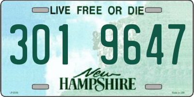 NH license plate 3019647