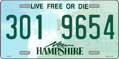 NH license plate 3019654