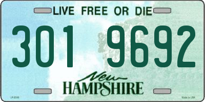 NH license plate 3019692